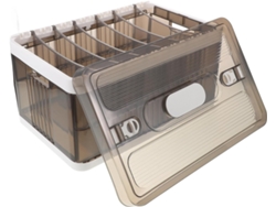 Organizador 7 Compartimentos Capacidad Plegable Plástico Transparente Guardar Interior Ropa Gran Tapa