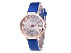 Reloj De Pulsera De Cuarzo Para Mujer Con Correa De Poliuretano, Estilo Moderno, Azul Marino.