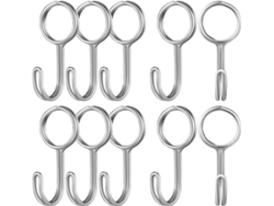 Juego 10 Ganchos Cuerda Espiral Acero Inoxidable Extensión Resistentes Intemperie Versátiles Almacenamiento