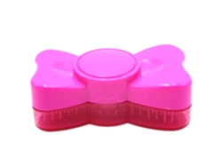 Cepillo de masaje redondo de plástico para el cabello 2026 con lazo, rojo y rosa, para champú y masaje antiestático.