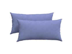 Juego de 2 cojines para sofá, HARLANV1, azul vaquero, tela de 80x40 cm