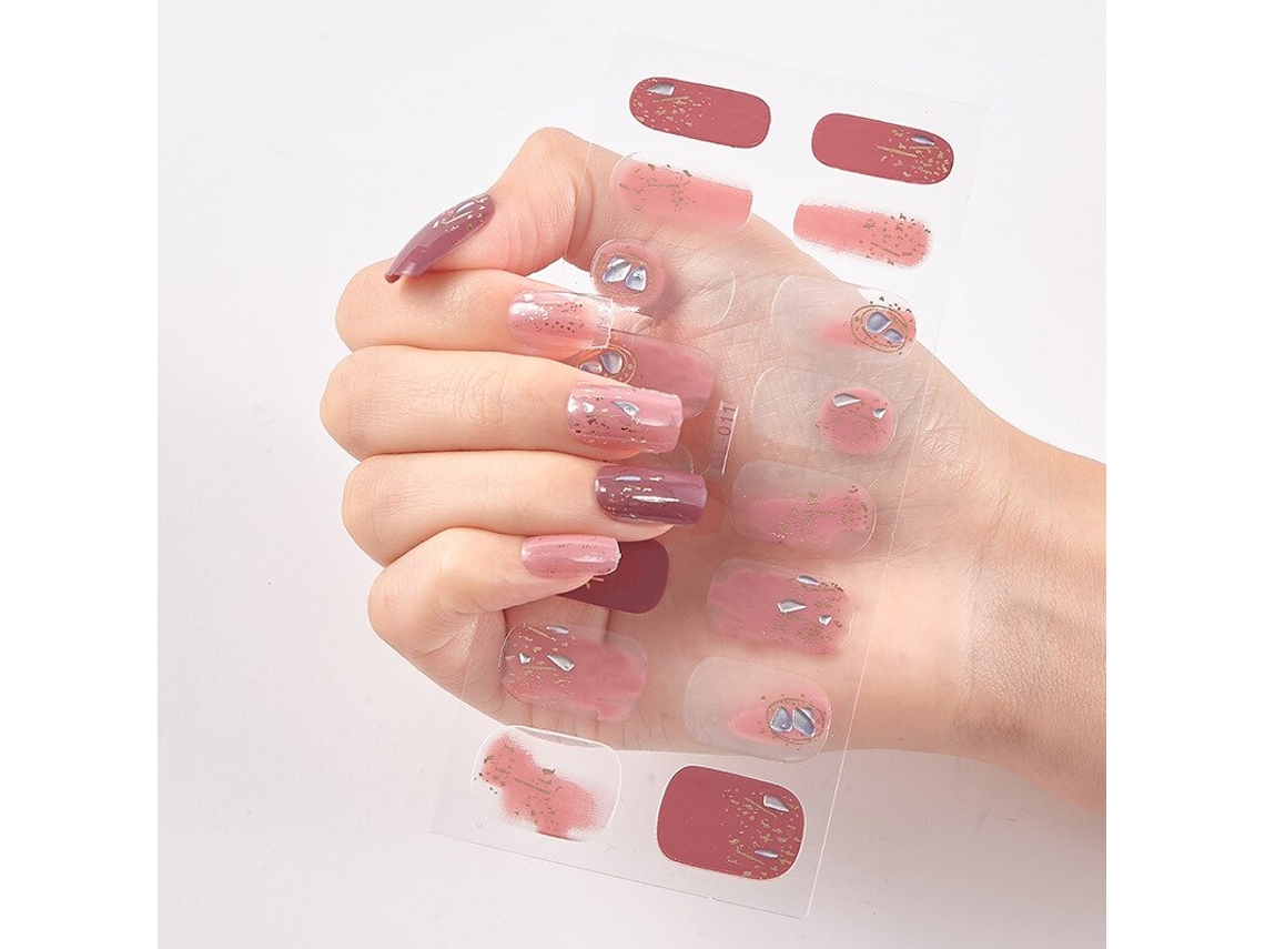 Pegatinas de uñas láser 3D, elegantes y versátiles, no se requiere tamaño específico.