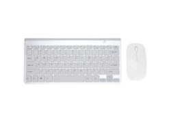 Combo Teclado E Mouse Sem Fio 2.4g Usb Ultra Fino Portátil Ergonômico Resistente A Desgaste Prata Para Notebook