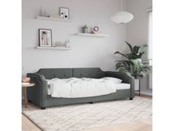 Sofá Cama Sin Colchón Tela Gris Oscuro 90x200 Cm