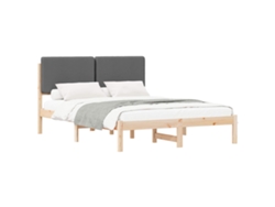 Maison Exclusive - Estructura De Cama Con Cabecera Tapizada Gris Oscuro