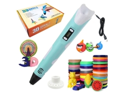 Bolígrafo inteligente 3D SZSMART de Plumas impresas El cable USB de Juguete Interactivo 10M x 10 colores PLA/ABS - Azul