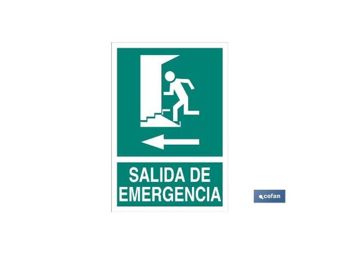 Señal luminiscente 420x297mm. salida de emergencia texto