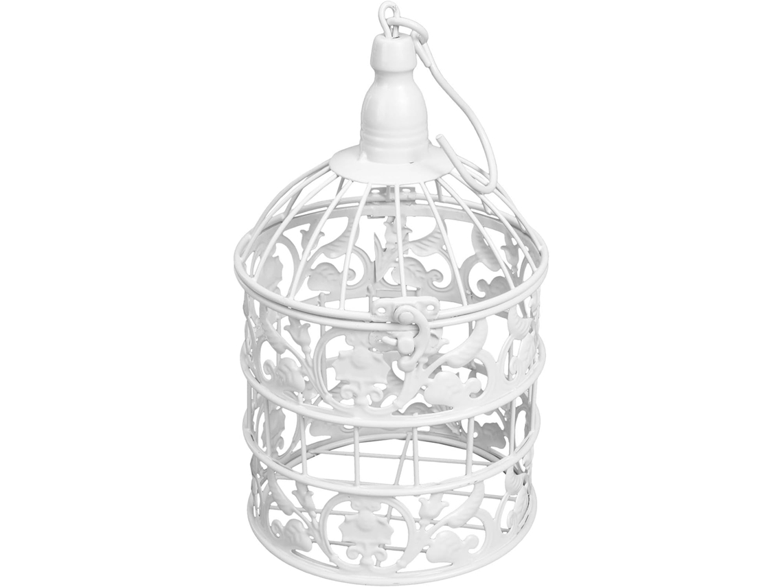 Jaula para pájaros blanca delicada, única, elegante estilo europeo, decorativa, para oficinas y bodas, GOKOCO