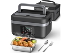 Fiambrera eléctrica inalámbrica para adultos, 16000 mAh, recargable, autocalentable, con temporizador, bolsa térmica de oficina de 1 l/34 oz, Viewleaf