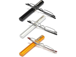 3 Pares Gafas De Lectura Mini Metal Delgadas Ligeras Portátiles Con Estuche Happy H200 Dioptrías 200 Dioptrías
