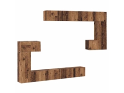 Maison Exclusive - Unidades De Tv 4 Pcs Madera Vieja Madera Contrachapada