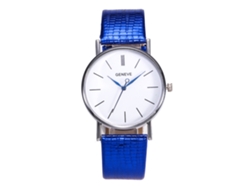 Reloj De Cuarzo Zhoulianfa Zlf-0220 Con Correa Ultrafina De Pu Azul Para Hombre Y Mujer.