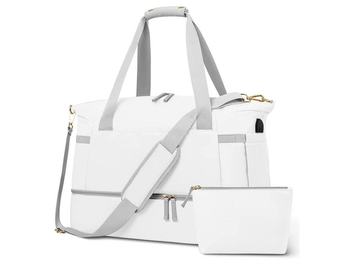 2026-bolso De Viaje Para Mujer Con Compartimento Para Zapatos Y Puerto De Carga Usb, Bolsa De Gimnasio Resistente Al Agua