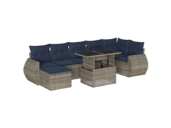 Maison Exclusive - Conjunto De Sofá De Jardín De 8 Piezas Con Cojines, Poliratán Gris
