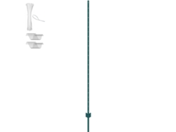 Postes de cerca en forma de T verdes de 2,13 m (Succebuy), paquete de 10