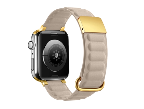 Correa de reloj con hebilla magnética inversa para Apple Watch Series 9, 8 y 7 41 mm / SE 3 y SE 2, 6 y SE y 5 y 4 40 mm / 3 y 2 y 1 38 mm (Caqui)