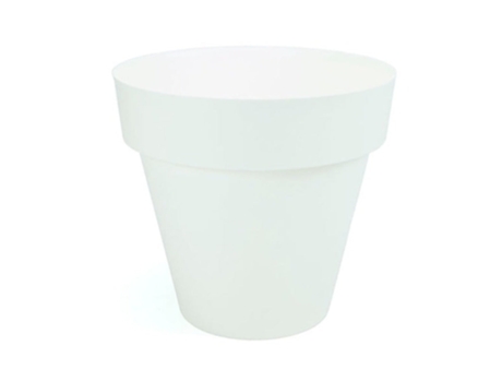 PLASTIKEN TES - Maceta Redonda Clásica Diámetro 38 cm Capacidad 23L Blanco