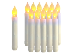 2026-12 Velas Electrónicas Led De Palo Largo Sin Llama Para Decoración De Navidad, Velas Simuladas Decorativas
