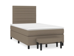 Maison Exclusive - Cama Box Spring Con Colchón Tela Gris Taupe 120x200 Cm