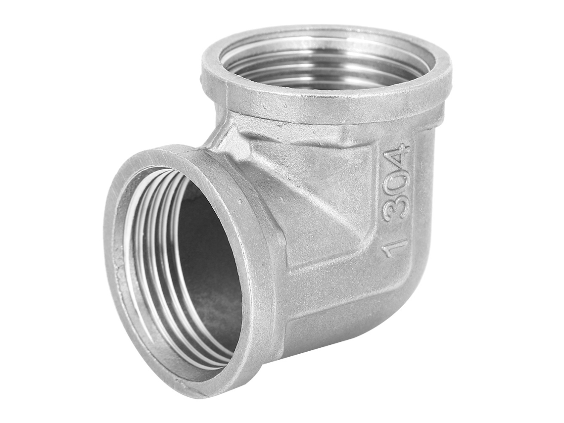 Conector de codo con rosca hembra de acero inoxidable para tuberías de gas combustible