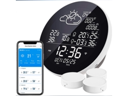 Reloj digital con pronóstico del tiempo y medidor de temperatura y humedad Led Neveance