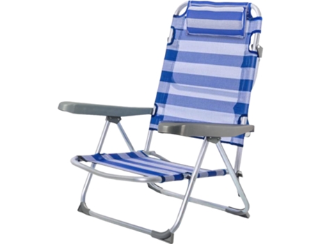 Silla de Playa Plegable con Cojín 4 Posiciones de Aluminio y Textileno 62x48x85 cm TIENDA EURASIA