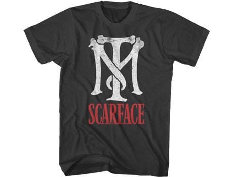 Camiseta Unisexo DEEPSTONE Scarface TM Logo Negro (L)