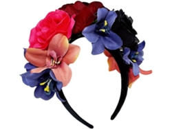 Tiara floral rosa SFUSHOS