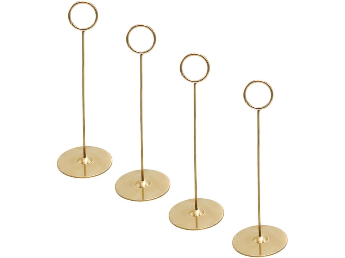 Juego De 12 Soportes De Acero Inoxidable Para Números De Mesa, Clips Multifuncionales Para Notas Y Fotos.