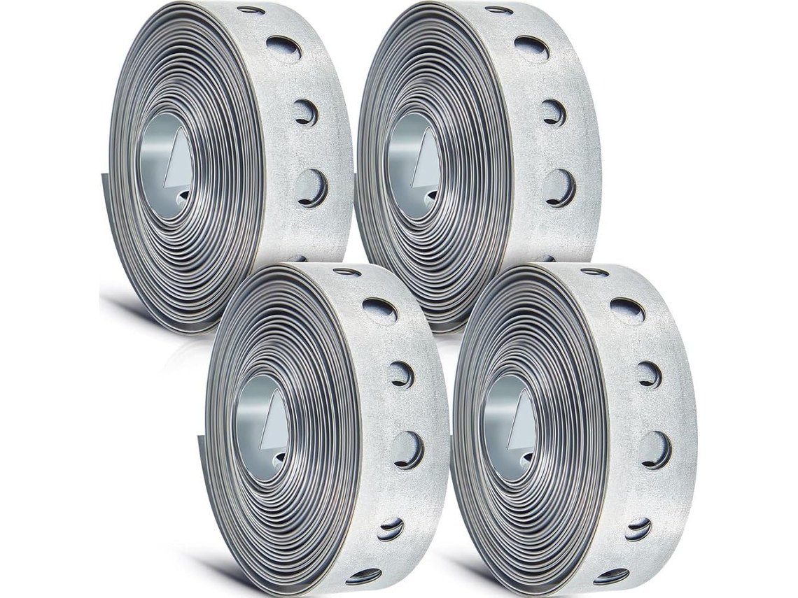 Correa Colgante De Metal Galvanizado Con Agujeros, 4 Piezas, 3 Metros De Largo.