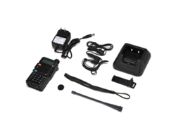 Radio Bidireccional Baofeng Uv-5r Vhf/uhf De 5 W Con Doble Pantalla, Función Vox Y Auriculares Recargables.