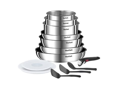 Tefal Ingenio Kitchen Bateria 13 PCs, indução, aço inoxidável, manifestação sustentável, emoção em L897DS04