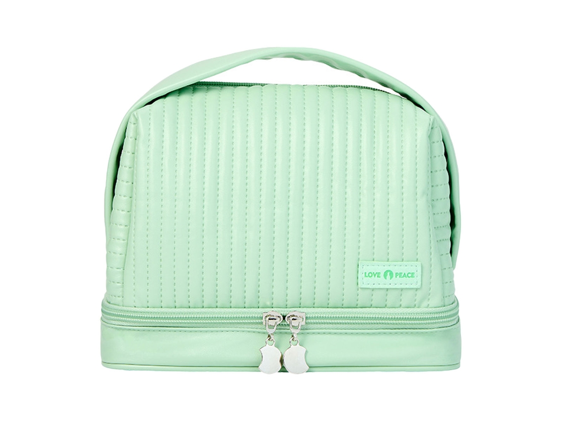 Bolsa de cosméticos de dos capas, cuero PU impermeable para mujeres y niñas NEVEANCE