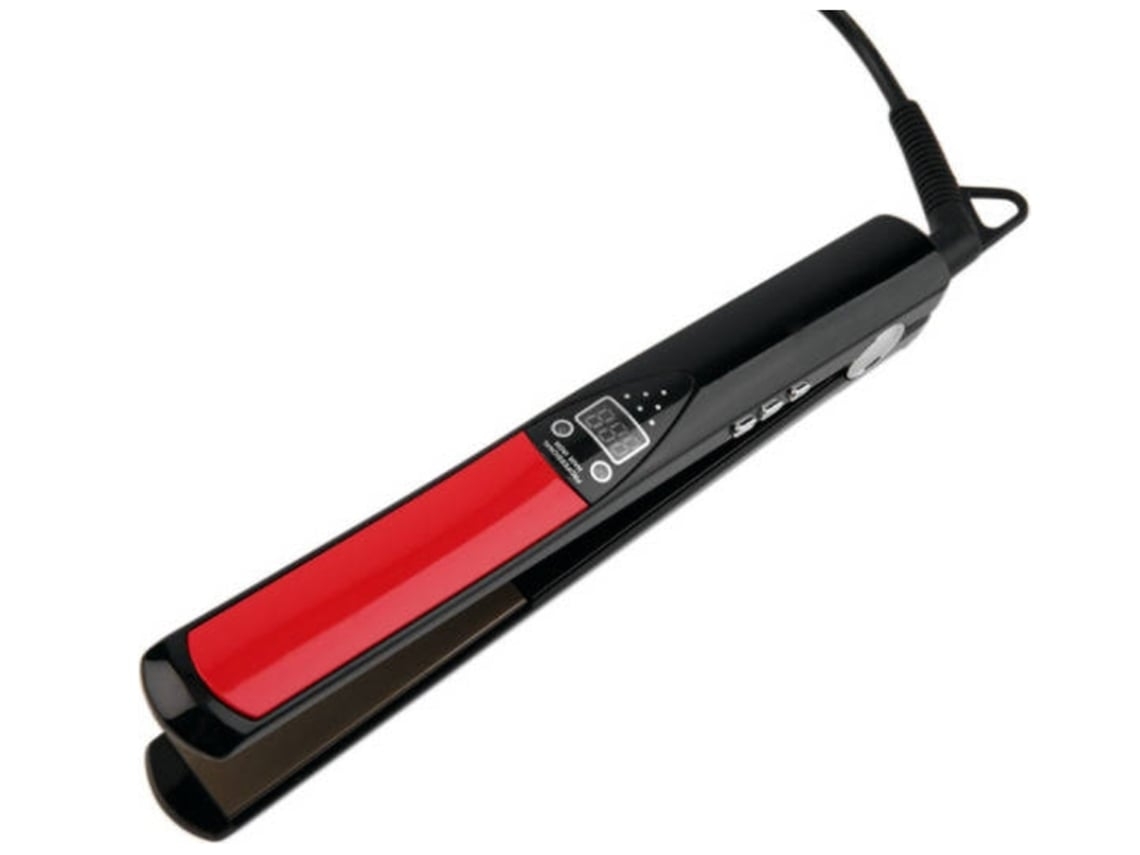 Plancha de pelo con pantalla LED, iones negativos, de titanio, Durovermelho Yunzii