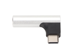 Adaptador De Auriculares Usb-c A 3,5 Mm Con Chip Dac, Compatible Con 32 Bits Y 384 Khz, Color Plata/blanco.