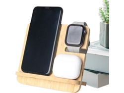 Estación De Carga Con Cable – Soporte | Cargador | Madera | Base De 15 W