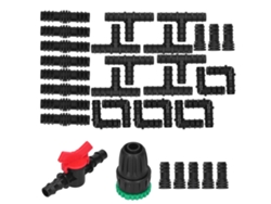 Kit De Riego Por Goteo De 34 Piezas Con Adaptador Para Grifo De 1/2" Y Accesorios De Jardín.