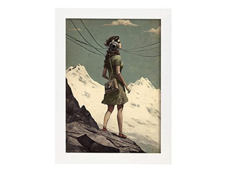 NACNIC Poster Auriculares En Estilo Surrealismo Cinematográfico Ilustraciones Y Grabados De Historieta Abstracta Y Artística A3 Marcos Blancos