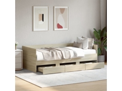 Sofá Cama Con Cajones Sin Colchón Roble Sonoma 100x200 Cm