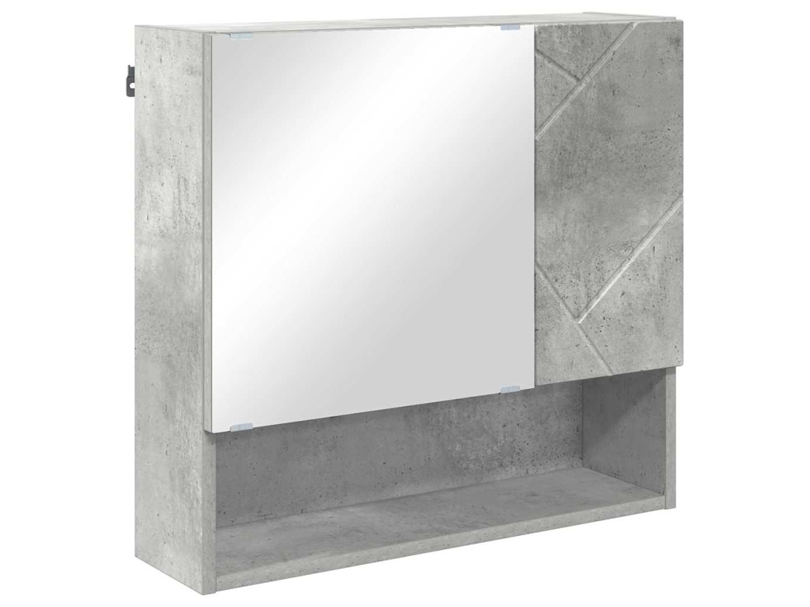 Maison Exclusive - Armario Con Espejo Con Puerta Gris Concreto 59 X 17 X 55 Cm