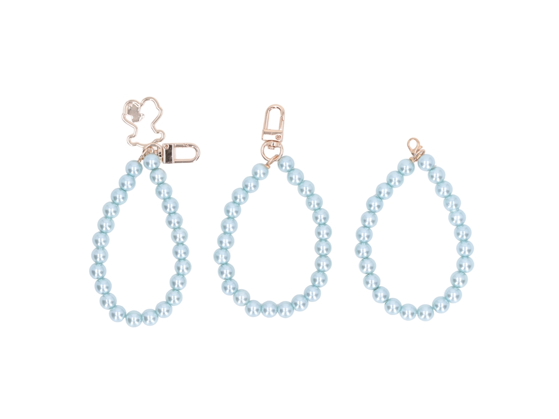 3 Pulseras De Perlas Para Llavero, Funda De Teléfono Móvil, Bolso, H52, Azul Claro