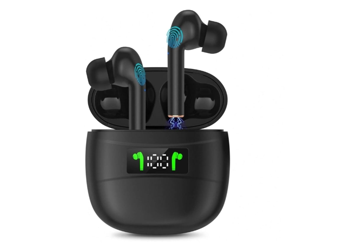 Auriculares YEMAESRE intrauditivos Bluetooth verdaderos con cancelación de ruido, color negro