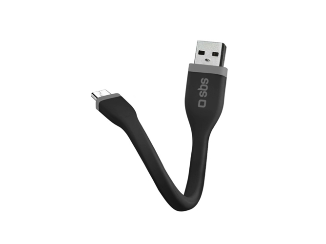 Cable SBS Mini (USB - MicroUSB - 0.12 m - Negro)