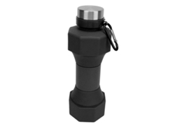 Botella De Agua Plegable De 650 Ml Con Forma De Mancuerna Portátil Para Deportes, Gimnasio, Viajes Y Senderismo - Negra
