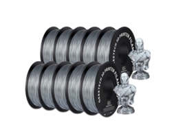 Filamento PLA para impresora 3D, duradero y ecológico, compatible con impresoras FDM, color plateado OEM.