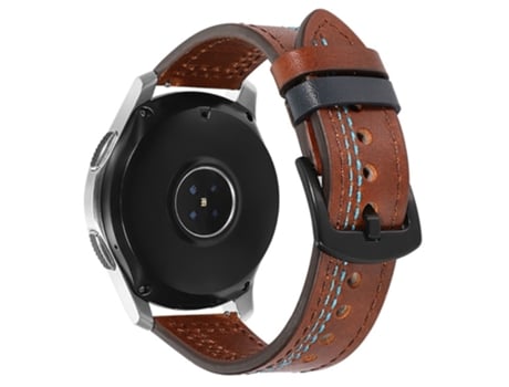 Correa de PU 22mm para Samsung Galaxy Watch3 45mm/Huami Amazfit Pace/Stratos - marron oscuro/bebe azul