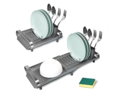 Escurridor de platos plegable de acero inoxidable, escurridor de platos extensible, adecuado como escurridor de fregadero con 172