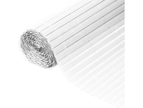 Nature Valla cañizo de ocultación jardín doble cara PVC blanco 1,5x3 m