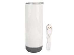 Sumérjase en la música con un altavoz inalámbrico extraíble, un vaso de acero inoxidable de 20 oz con aislamiento al vacío de doble pared y tapa resistente a fugas.
