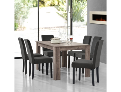 Juegos de Comedor [EN.CASA] Roble antiguo (MDF, tela - 140c x 90 x 77 cm)